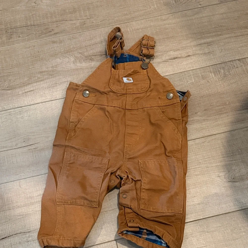 Carhartt Kids Tan Brown Duck Overalls with Adjustable Straps - Picture 1 of 1